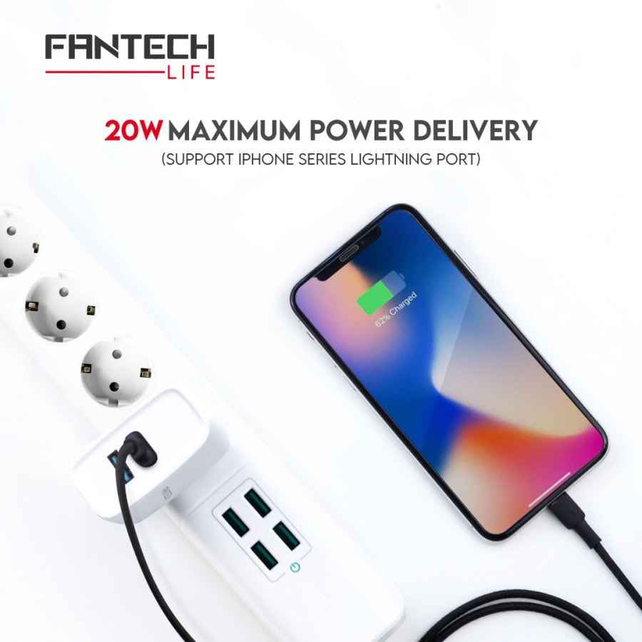 FANTECH Smart Life Charger 38W USB Type C QC 3.0 Iphone 12 - CW2-Q02